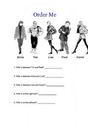 English worksheet: order 