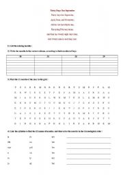 English Worksheet: months, seasons, festivals