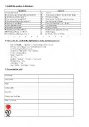 English Worksheet: introducing myself