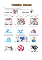 English Worksheet: School rules