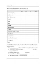 English Worksheet: Take, Get, Make, Do