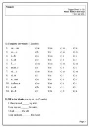 Happy street 1 (Final exam) (unit 6-9)