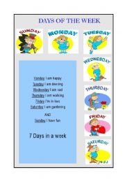 English Worksheet: Days of the week