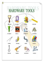 English Worksheet: Hardware Tools