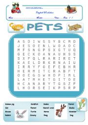 English Worksheet: Pets