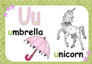 English Worksheet: ALPHABET FLASH CARDS ****** U - Z ****** 5/5