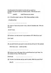 English Worksheet: could I gap fill