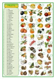 English Worksheet: Fruits - matching exercise