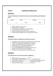 English Worksheet: Conjunctions