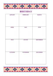 English worksheet: birthday