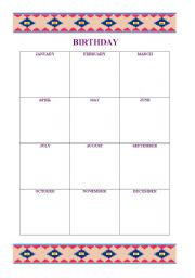 English Worksheet: birthday