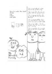 English worksheet: MY MONSTER FAMILY 