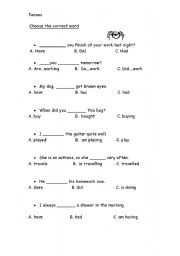 English Worksheet: choose the correct word