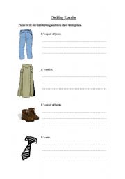 English worksheet: Clothes - exercise 2