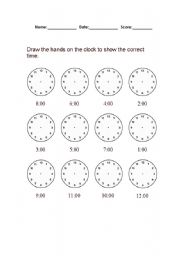 Time Worksheet 1