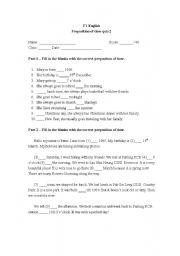 English worksheet: Prepositions of Time Quiz