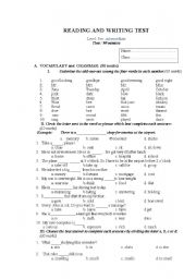 English worksheet: ACHIEVEMENT TEST