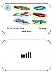 English worksheet: Future Flash Cards 9 of 12