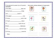 English worksheet: present continuous