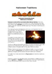 English Worksheet: HALOWEEN AROUND THE WORLD