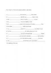 English Worksheet: SINCE or FOR