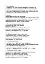 English worksheet: Classroom English