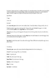 English Worksheet: recipe