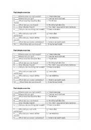 English worksheet: Past Simple exercise