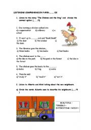 English worksheet: Listening Comprehension for children