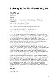 English Worksheet: juan Pablo II