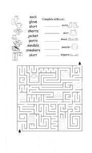 English worksheet: clothes