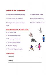 English worksheet: verbs