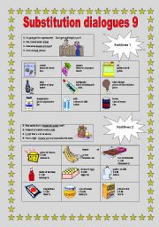 English Worksheet: Substitution Dialogue 9