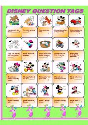 English Worksheet: Disney Question Tags