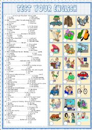 English Worksheet: Test  your English 3