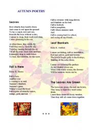 English Worksheet: Autumn poetry)