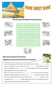 English Worksheet: HOME SWEET HOME