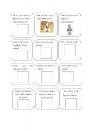 English worksheet: Quiz on Egypt