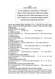 English Worksheet: Your perfect job quizz