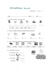 English worksheet: vocabulary