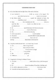 English Worksheet: GRAMMAR EXERCISES