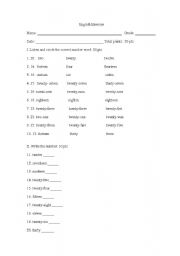 English worksheet: numbers from 11-30
