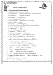 English Worksheet: possessive adjetive