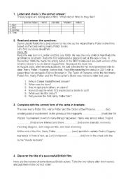 English Worksheet: Test movies