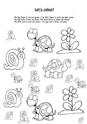 English Worksheet: lets colour! (big/little)