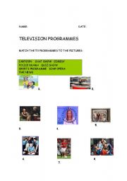 English worksheet: whats on tv?