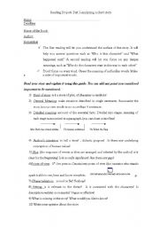 English Worksheet: guide to analyze  short stories 