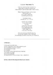 English Worksheet: Song:1,2,3,4 