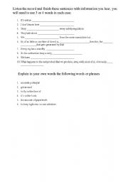 English Worksheet: vocabulary practice