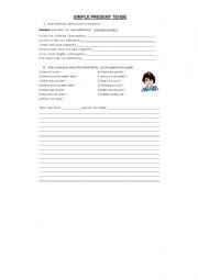 English worksheet: SIMPLE PRESENT TENSE